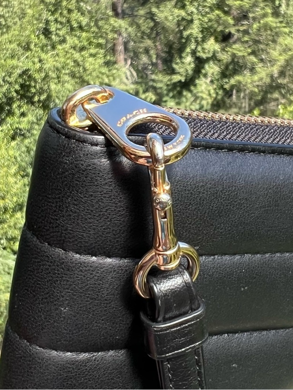 COACH Clutch Wristlet Wallet Black Quilted Nappa Leather w Gold Hardware C4454 - Picture 6 of 14